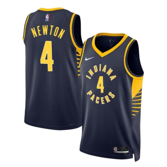 Indiana Pacers 4 Tristen Newton Navy 2024 Draft Icon Edition Stitched ...